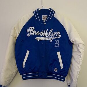 Brooklyn Blue & White Varsity Bomber Jacket